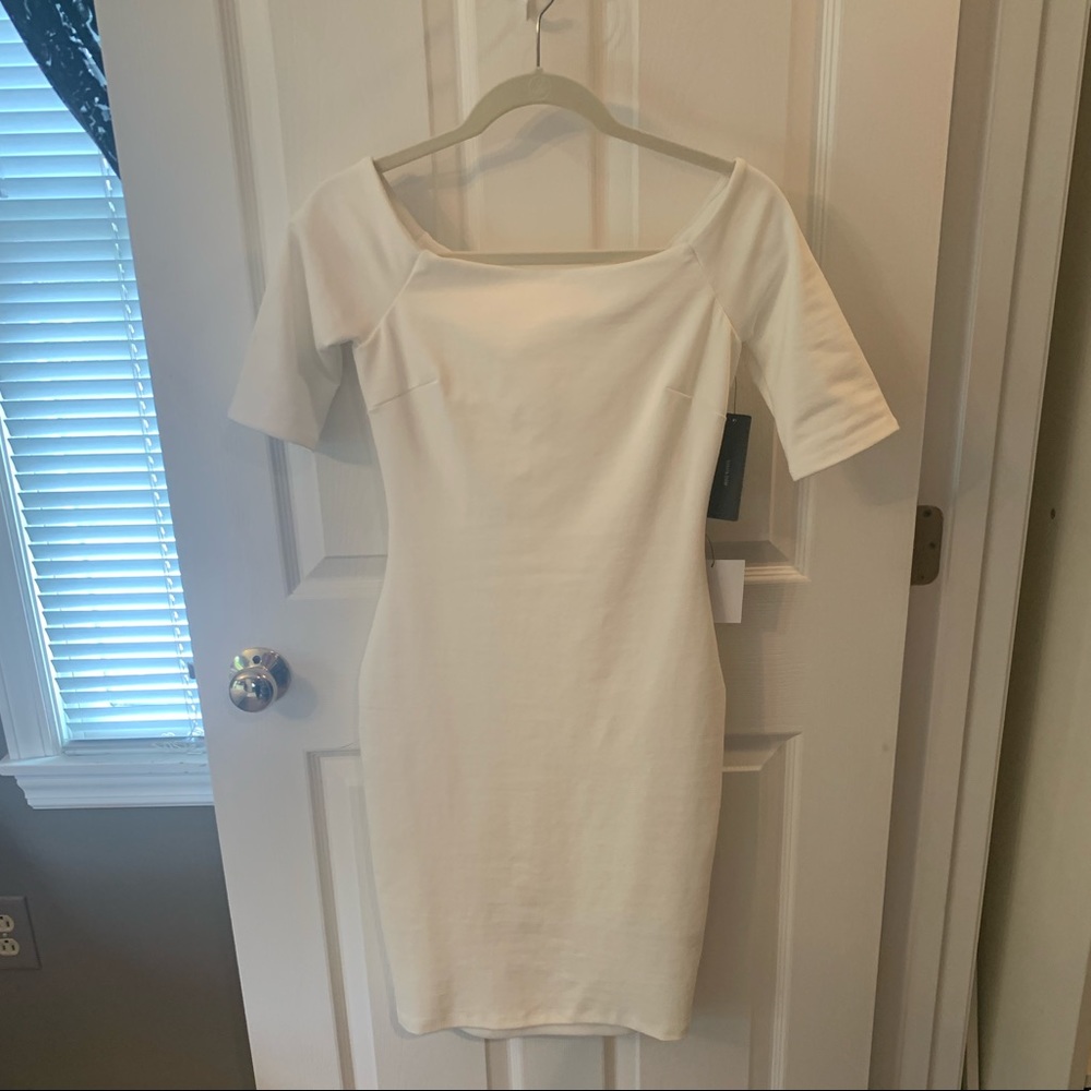 Lulus white off the shoulder cocktail dress